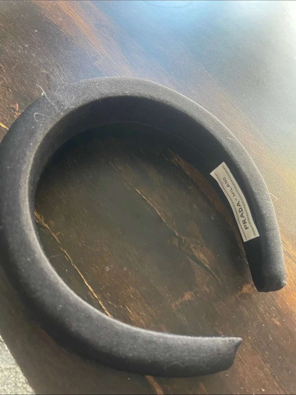 New Prada Black with Gold Triangle Logo headband - Picture 3 of 4